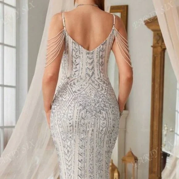 Shein 🌟HP🌟 Sequence Formal Gown-NWOT - Picture 8 of 15